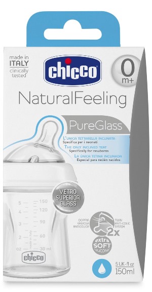 CHICCO BIBERON NATURALFEELING VETRO 0M+ 150 ML - Gruppofarmastore.it