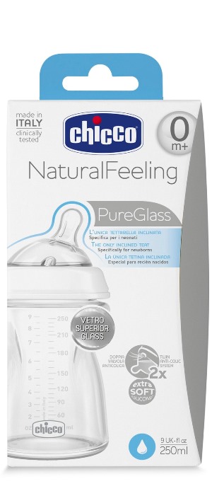 CHICCO BIBERON NATURALFEELING VETRO 0M+ 250 ML - Gruppofarmastore.it
