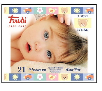 TRUDI BABY CARE PANNOLINI DRY FIT MINI 3/6 KG 21 PEZZI - Gruppofarmastore.it