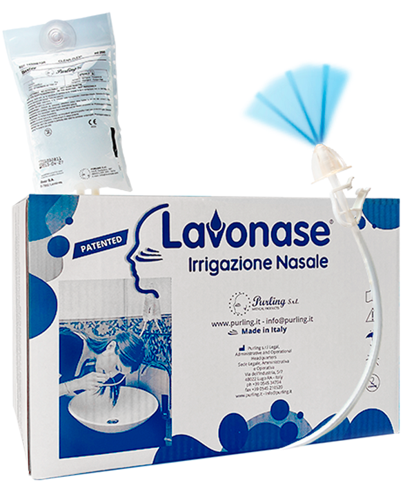 LAVONASE 2 BLISTER STERILI + 10 SACCHE SOLUZIONE FISIOLOGICAPER LAVAGGI NASALI + 1 CLAMP + 1 VENTOSA - Gruppofarmastore.it