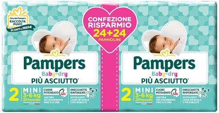 PAMPERS BABY DRYDUO DWCT MINI X 48 PEZZI - Gruppofarmastore.it