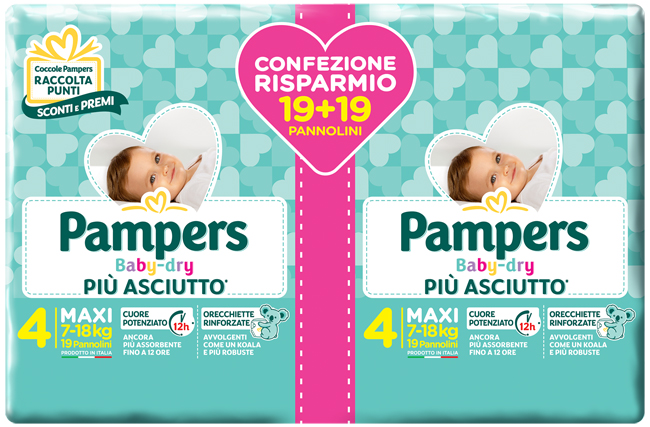 PAMPERS BABY-DRY DUO DWCT MAXI 38 PEZZI - Gruppofarmastore.it