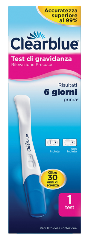 TEST DI GRAVIDANZA CLEARBLUE RILEVAZIONE PRECOCE 1 PEZZO - Gruppofarmastore.it