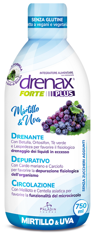 DRENAX FORTE PLUS ORIGINALE CON MIRTILLO E UVA 750 ML - Gruppofarmastore.it