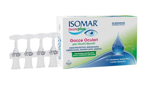 ISOMAR OCCHI PLUS GOCCE OCULARI PER OCCHI SECCHI ALL'ACIDO IALURONICO 0,25% 30 FLACONCINI MONODOSE - Gruppofarmastore.it