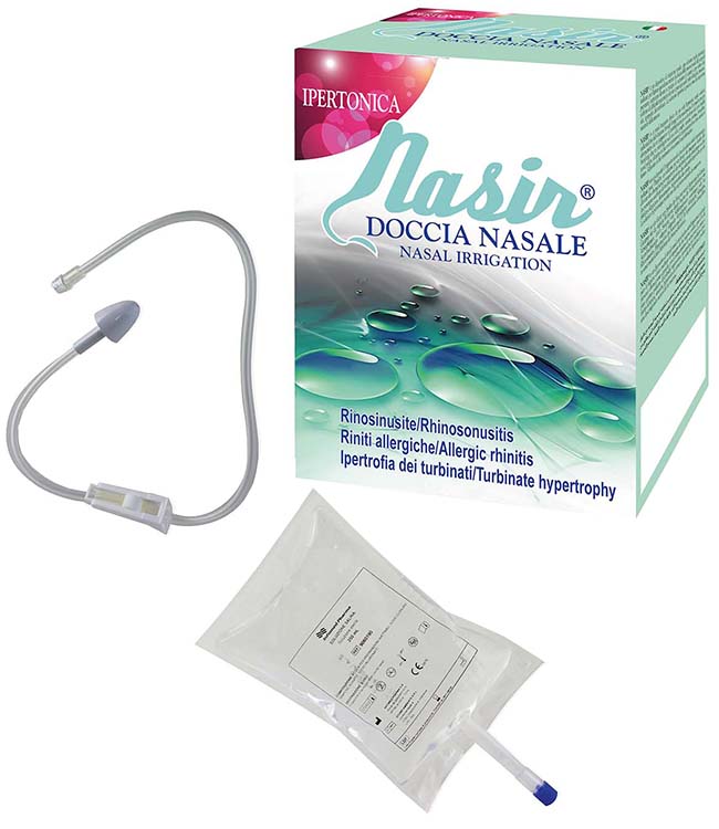 NASIR DOCCIA NASALE 2 SACCHE 250 ML ISOTONICA + 1 DEFLUSSORE - Gruppofarmastore.it