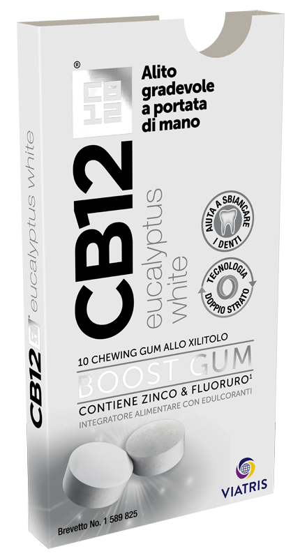 CB12 BOOST EUCALYPTUS WHITE 10 CHEWING GUM - Gruppofarmastore.it