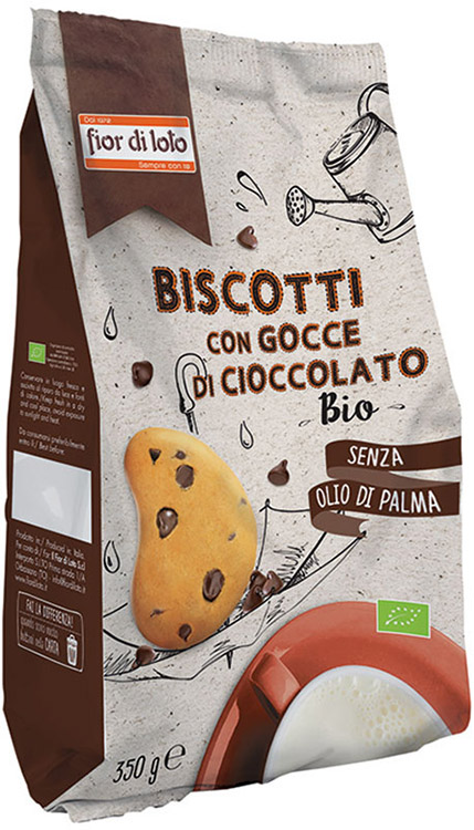 BISCOTTI CON GOCCE DI CIOCCOLATO BIO 350 G - Gruppofarmastore.it