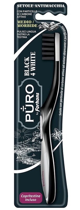 FORHANS SPAZZOLINO BLACK4WHITE SETOLE CARBONE - Gruppofarmastore.it