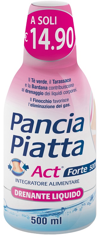 PANCIA PIATTA ACT FORTE DRENANTE LIQUIDO 500 ML - Gruppofarmastore.it