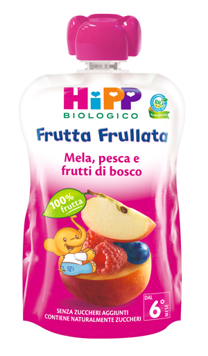 HIPP BIO FRUTTA FRULLATA MELA PESCA FRUTTI DI BOSCO 90 G - Gruppofarmastore.it