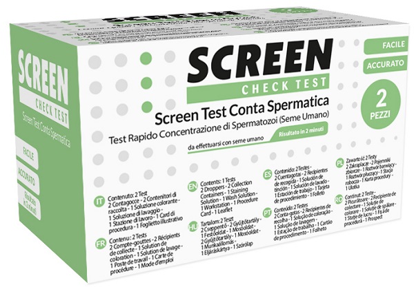 KIT PER L'INDIVIDUAZIONE DI CONTA SPERMATICA 2 PEZZI FERTILITA' MASCHILE SCREEN TEST CONTA SPERMATICA - Gruppofarmastore.it