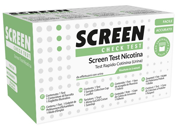 TEST RAPIDO CHE RILEVA LA PRESENZA DELLA COTININA/NICOTINA TRAMITE URINA SCREEN CHECK TEST NICOTINA - Gruppofarmastore.it