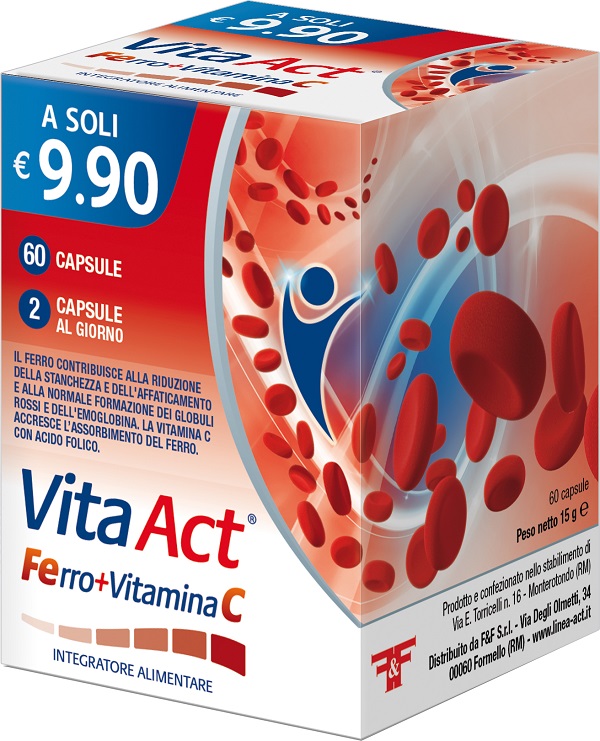 VITA ACT FERRO+VITAMINA C 60 CAPSULE - Gruppofarmastore.it