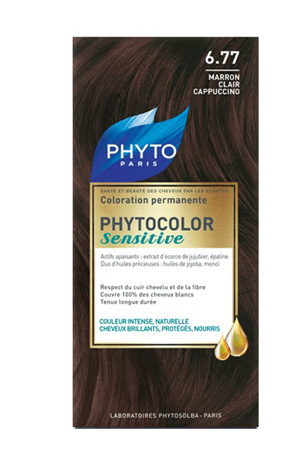 PHYTOCOLOR SENSITIVE 6.77  CASTANO CHIARO NOCCIOLA 1 LOZIONE LIQUIDA 60 ML + 1 CREMA 40 ML + 1 BALSAMO 12 ML + FOGLIETTO DI ISTRUZIONI + GUANTI LATTICE - Gruppofarmastore.it