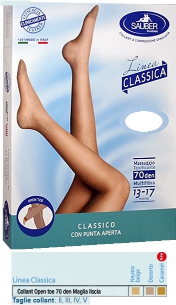 SAUBER COLLANT OPEN TOE MAGLIA LISCIA 70 DEN COLORE NEUTRO BEIGE TAGLIA 4 LINEA CLASSICA - Gruppofarmastore.it