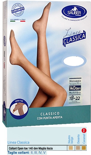 SAUBER COLLANT OPEN TOE MAGLIA LISCIA 140 DEN COLORE NEUTRO BEIGE TAGLIA 3 LINEA CLASSICA - Gruppofarmastore.it