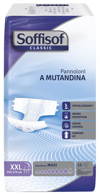 SOFFISOF CLASSIC PANNOLINO MUTANDINA MAXI XXL 15 PEZZI - Gruppofarmastore.it