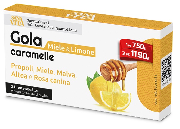 SANAVITA GOLA LIMONE MIELE 24 COMPRESSE - Gruppofarmastore.it