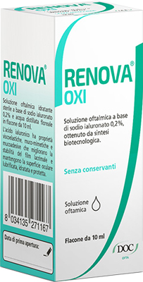 RENOVA OXI COLLIRIO SOLUZIONE OFTALMICA A BASE DI ACIDO IALURONICO 0,2% FLACONE DA 10 ML - Gruppofarmastore.it