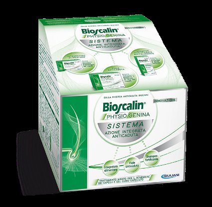 BIOSCALIN PHYSIOGENINA SISTEMA COMPRESSE 25 G + FIALE 35 ML + SHAMPOO RIVITALIZZANTE 200 ML - Gruppofarmastore.it