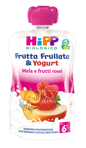 HIPP BIO FRUTTA FRULLATA YOGURT MELA FRUTTI ROSSI 90 G - Gruppofarmastore.it