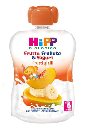 HIPP BIO FRUTTA FRULLATA YOGURT FRUTTI GIALLI 90 G - Gruppofarmastore.it
