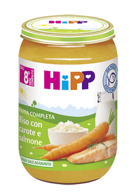 HIPP PAPPA PRONTA RISO CAROTE SALMONE 220 G - Gruppofarmastore.it