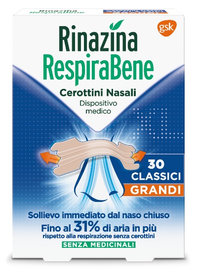 RINAZINA RESPIRABENE CEROTTI NASALI CLASSICI GRANDI CARTON 30 PEZZI - Gruppofarmastore.it