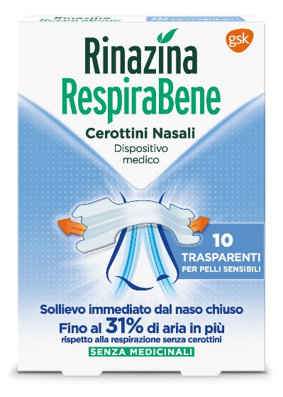 RINAZINA RESPIRABENE CEROTTI NASALI TRASPARENTI CARTON 10 PEZZI - Gruppofarmastore.it
