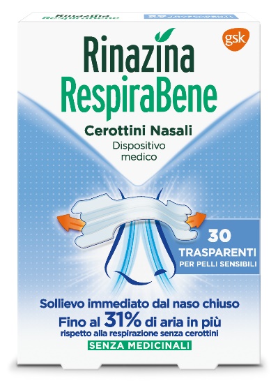 RINAZINA RESPIRABENE CEROTTI NASALI TRASPARENTI CARTON 30 PEZZI - Gruppofarmastore.it