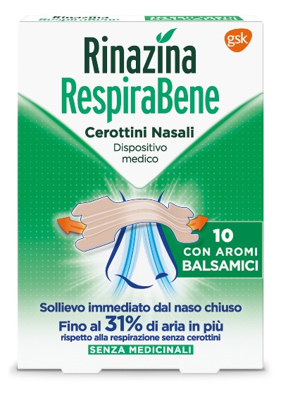 RINAZINA RESPIRABENE CEROTTI NASALI CON AROMI BALSAMICI CARTON 10 PEZZI - Gruppofarmastore.it