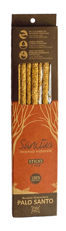 SANCTUS INCENSO NATURALE STICK PALO SANTO 7 PEZZI - Gruppofarmastore.it