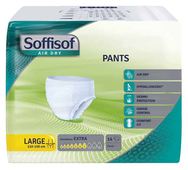PANNOLONE PULL IP SOFFISOF AIR DRY EXTRA TAGLIA LARGE 14 PEZZI - Gruppofarmastore.it