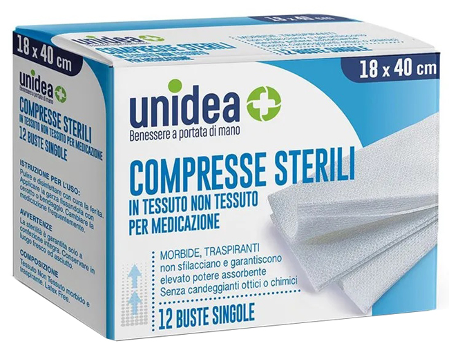 GARZA COMPRESSA UNIDEA IN TESSUTO NON TESSUTO 18X40 12 PEZZI - Gruppofarmastore.it