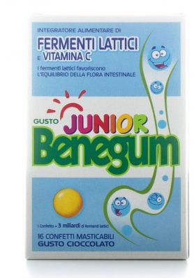 BENEGUM JUNIOR FERMENTI LATTICI E VITAMINA C 16 CONFETTI MASTICABILI - Gruppofarmastore.it