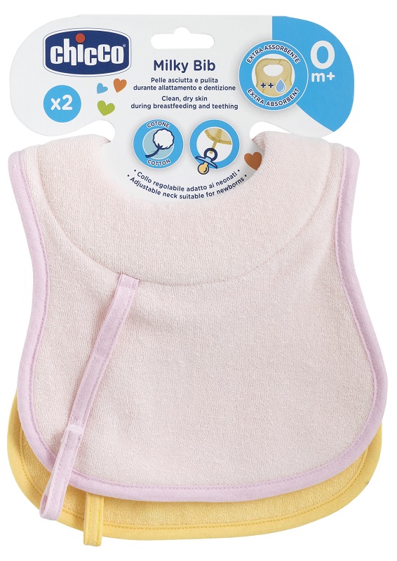 CHICCO BAVAGLINE 0M+ 2PZ ROSA - Gruppofarmastore.it