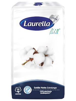 ASSORBENTE LAURELLA IN COTONE SOTTILE NOTTE DISTESO 14 PEZZI - Gruppofarmastore.it