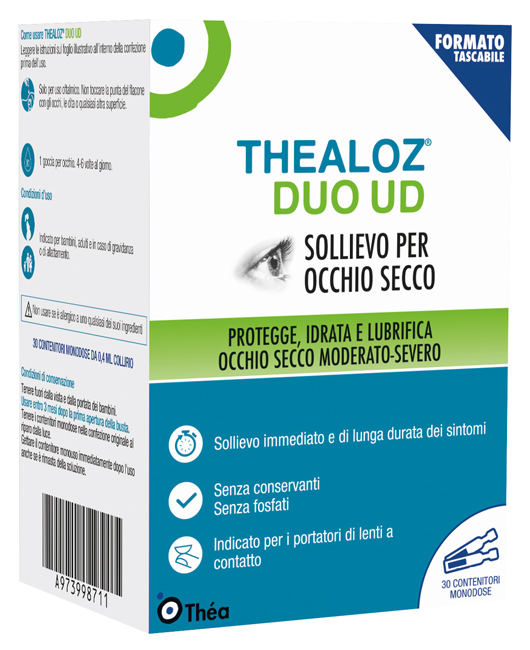 GOCCE OCULARI THEALOZ DUO UD 30 CONTENITORI MONODOSE 0,4 ML - Gruppofarmastore.it
