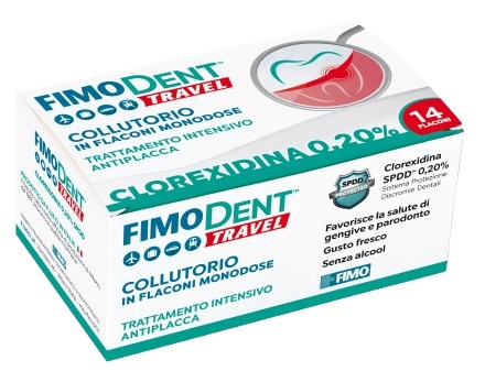 FIMODENT TRAVEL COLLUTORIO CLOREXIDINA SPDD 0,20% 14 FLACONCINI MONODOSE 10 ML - Gruppofarmastore.it