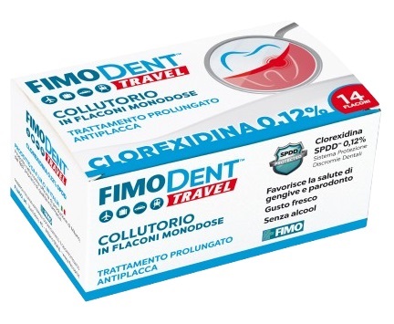 FIMODENT TRAVEL COLLUTORIO CLOREXIDINA SPDD 0,12% 14 FLACONCINI MONODOSE 10 ML - Gruppofarmastore.it