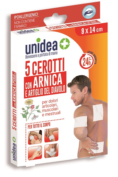 CEROTTO ANTIREUMATICO ALL'ARNICA UNIDEA 9X14 CM 5 PEZZI - Gruppofarmastore.it