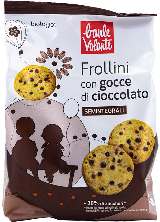BAULE VOLANTE FROLLINI CON GOCCE DI CIOCCOLATO SEMINTEGRALI - Gruppofarmastore.it