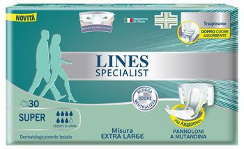 PANNOLONE MUTANDA LINES SPECIALIST EXTRALARGE SUPER 30 PEZZI - Gruppofarmastore.it