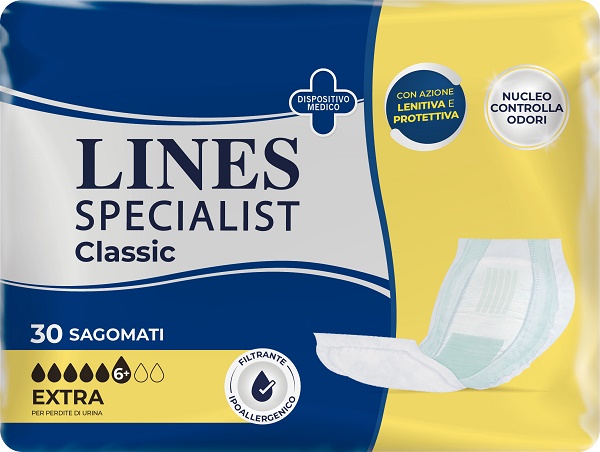 PANNOLONE LINES SPECIALIST CLASSIC SAGOMATO EXTRA 30 PEZZI - Gruppofarmastore.it