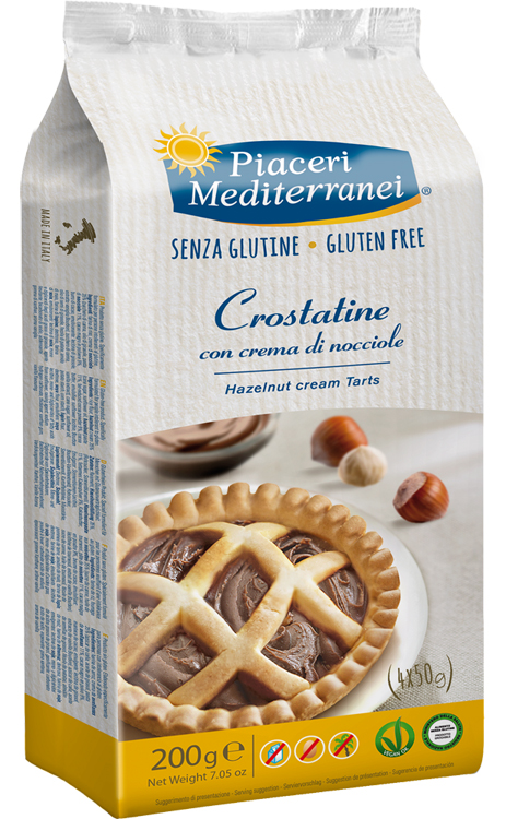 PIACERI MEDITERRANEI CROSTATINA CON CREMA DI NOCCIOLA 4 X 50 G - Gruppofarmastore.it