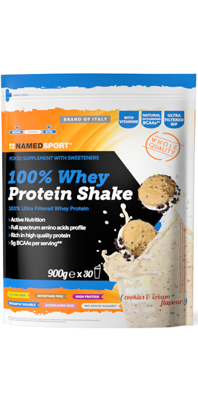 100% WHEY PROTEIN SHAKE COOKIES & CREAM 900 G - Gruppofarmastore.it