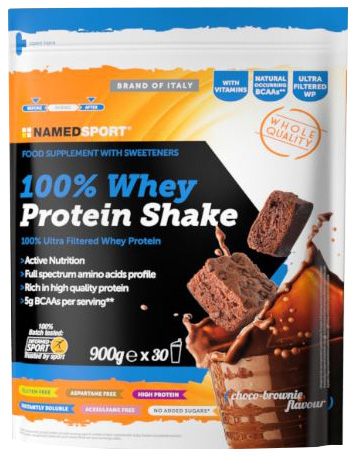 100% WHEY PROTEIN SHAKE CHOCO BROWNIE 900 G - Gruppofarmastore.it