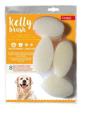 KELLY BRUSH SPUGNETTA ABRASIVA PER CANI DI TAGLIA GRANDE 16 PEZZI - Gruppofarmastore.it