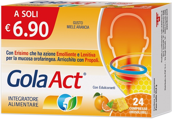 GOLA ACT MIELE ARANCIA 24 COMPRESSE SOLUBILI 33,6 G - Gruppofarmastore.it